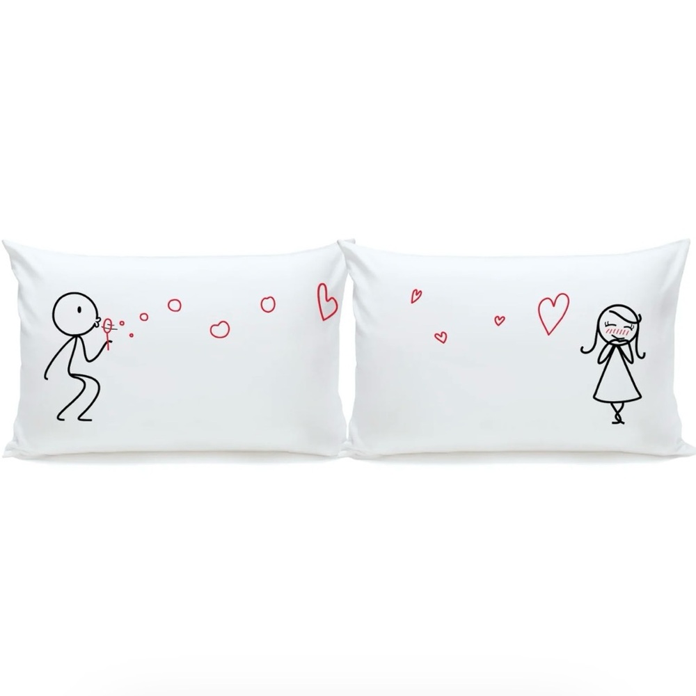 NIB Human Touch From My Heart To Yours Couples Pillowcase Set